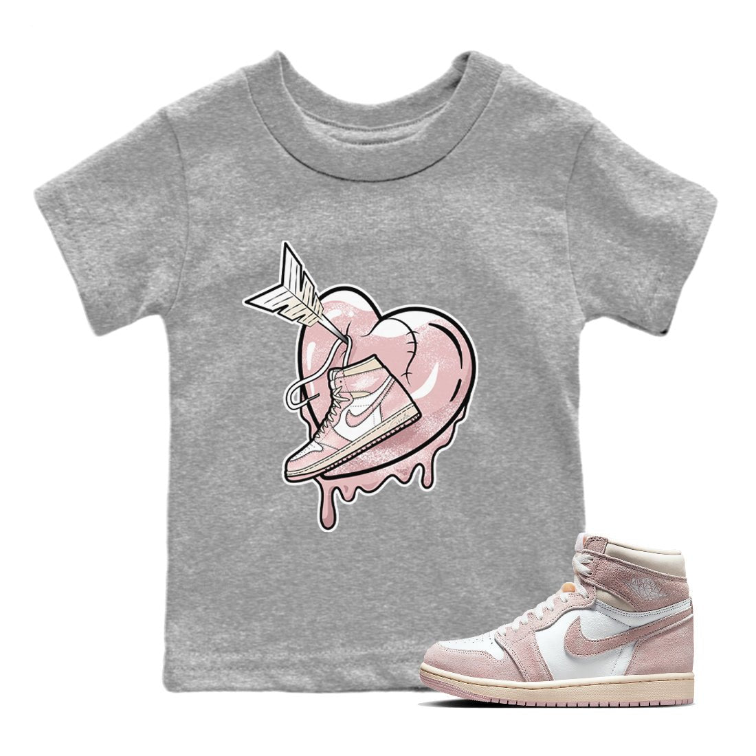Air Jordan 1 Washed Pink Sneaker Match Tees Mad In Love Sneaker Tees Air Jordan 1 WMNS Washed Pink Tees Kids Shirts Heather Grey 1