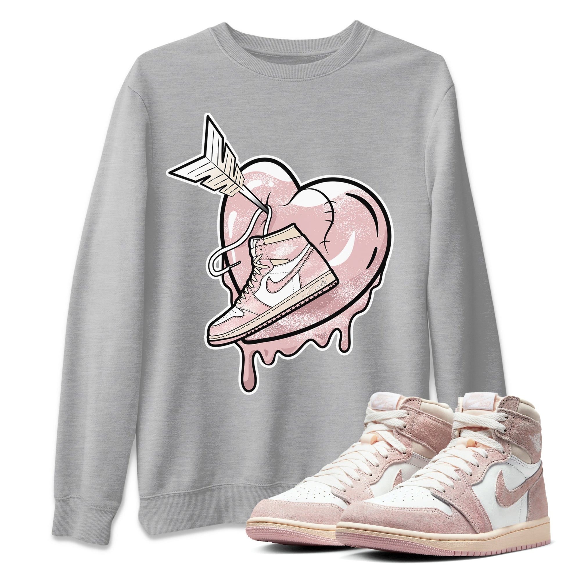 Air Jordan 1 Washed Pink Sneaker Match Tees Mad In Love Sneaker Tees Air Jordan 1 WMNS Washed Pink Tees Unisex Shirts Heather Grey 1