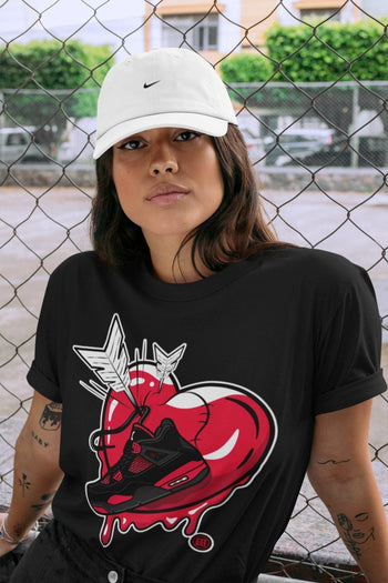 Jordan 4 Red Thunder Sneaker Match Tees Mad In Love Sneaker Tees Jordan 4 Red Thunder Sneaker Release Tees Unisex Shirts