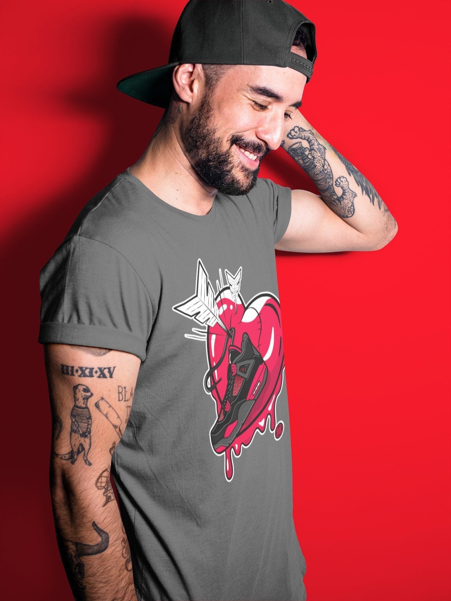 Jordan 4 Red Thunder Sneaker Match Tees Mad In Love Sneaker Tees Jordan 4 Red Thunder Sneaker Release Tees Unisex Shirts