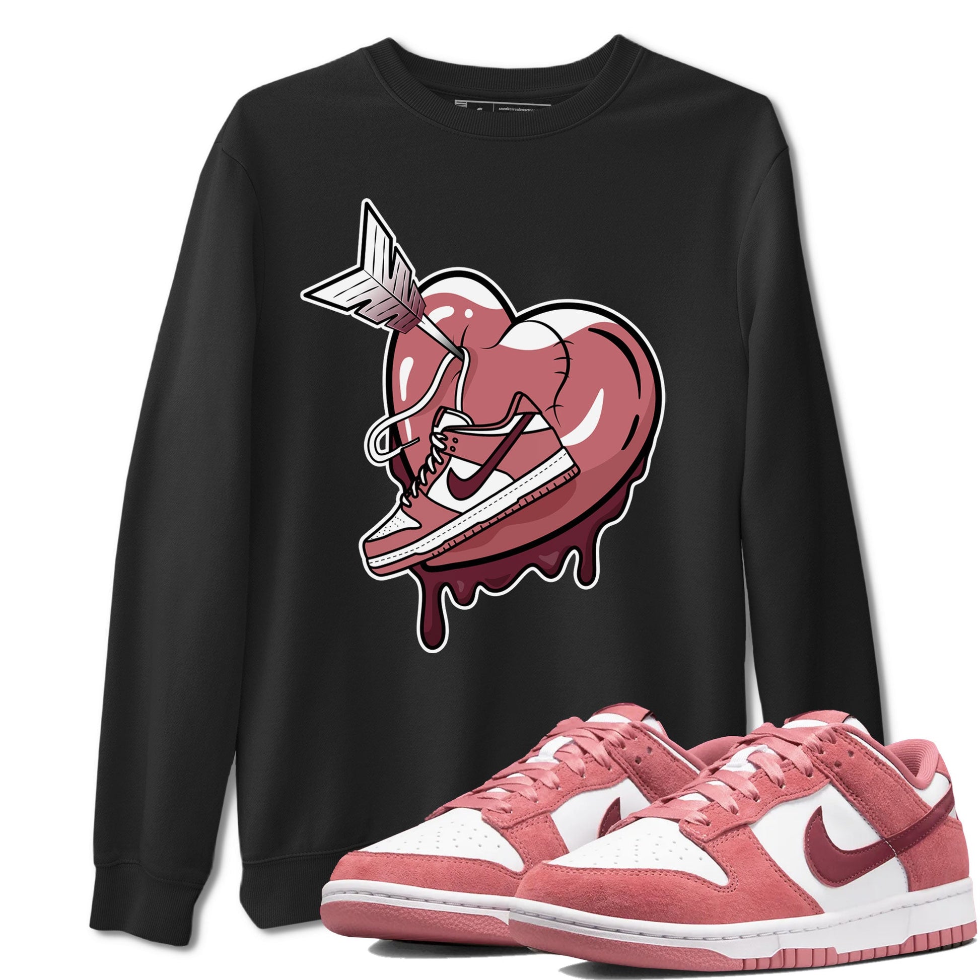 Dunk Valentines Day shirt to match jordans Mad In Love sneaker tees Dunk Low Valentine's Day SNRT Sneaker Release Tees Cotton Sneaker Tee Black 1 T-Shirt