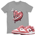 Dunk Valentines Day shirt to match jordans Mad In Love sneaker tees Dunk Low Valentine's Day SNRT Sneaker Release Tees Cotton Sneaker Tee Heather Grey 1 T-Shirt