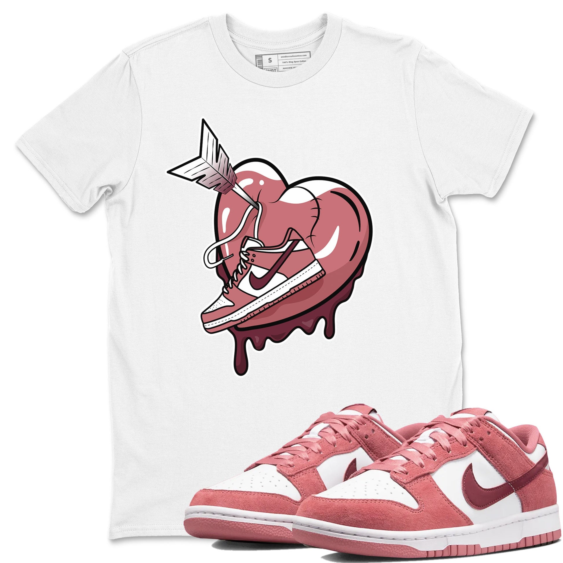Dunk Valentines Day shirt to match jordans Mad In Love sneaker tees Dunk Low Valentine's Day SNRT Sneaker Release Tees Cotton Sneaker Tee White 1 T-Shirt