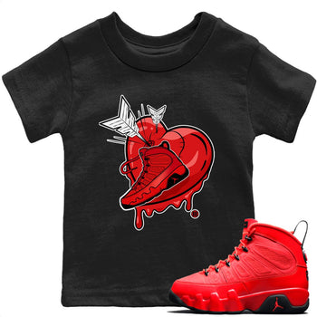 Jordan 9 Chile Red Sneaker Match Tees Mad In Love Sneaker Tees Jordan 9 Chile Red Sneaker Release Tees Kids Shirts