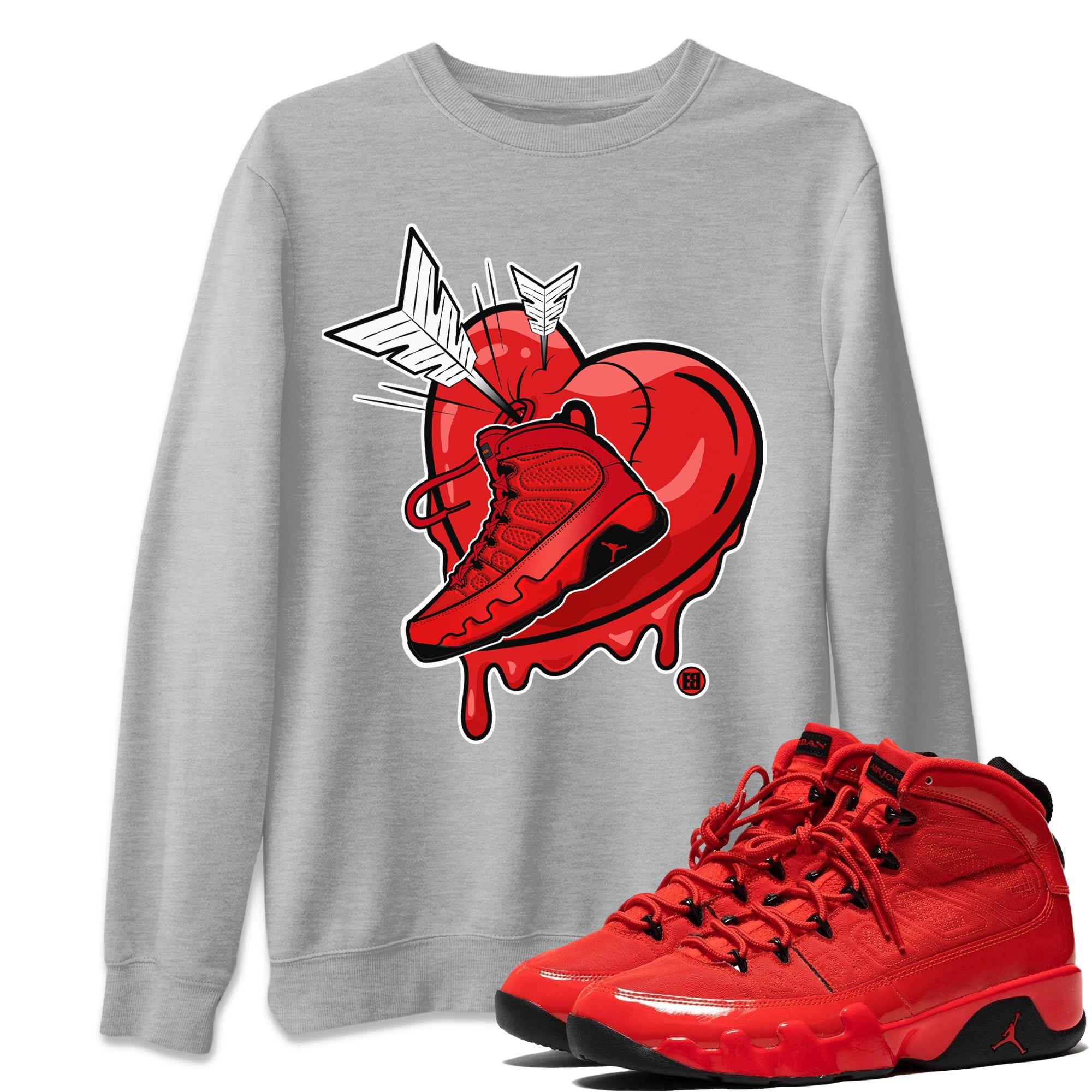 Jordan 9 Chile Red Sneaker Match Tees Mad In Love Sneaker Tees Jordan 9 Chile Red Sneaker Release Tees Unisex Shirts