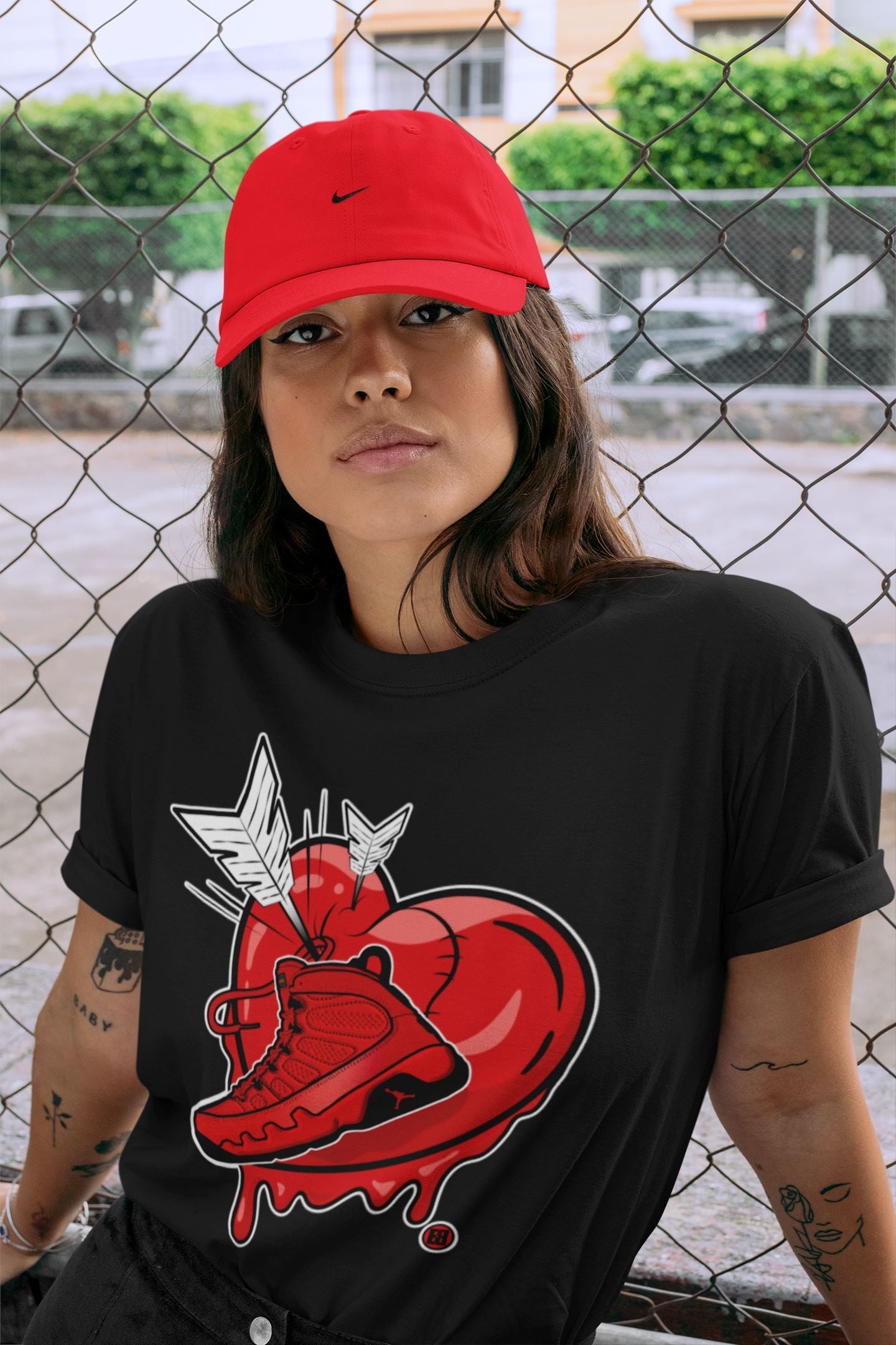 Jordan 9 Chile Red Sneaker Match Tees Mad In Love Sneaker Tees Jordan 9 Chile Red Sneaker Release Tees Unisex Shirts