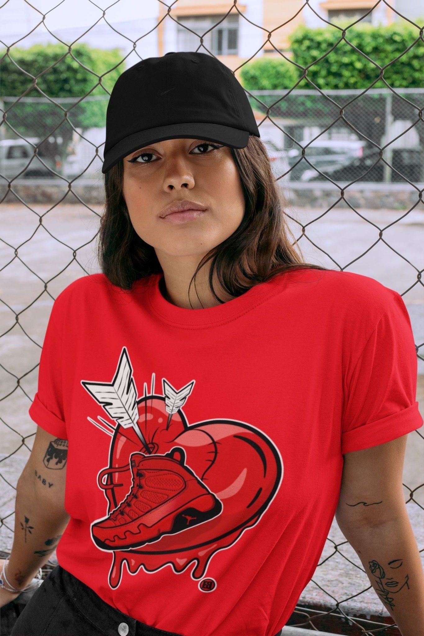 Jordan 9 Chile Red Sneaker Match Tees Mad In Love Sneaker Tees Jordan 9 Chile Red Sneaker Release Tees Unisex Shirts