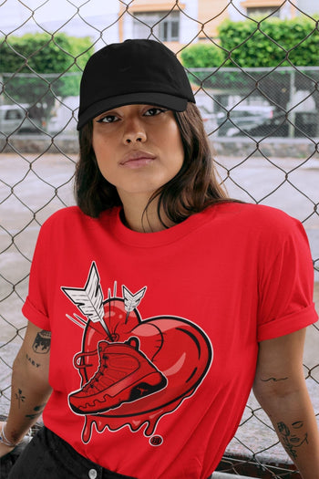 Jordan 9 Chile Red Sneaker Match Tees Mad In Love Sneaker Tees Jordan 9 Chile Red Sneaker Release Tees Unisex Shirts