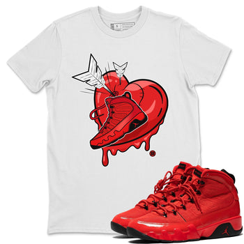 Jordan 9 Chile Red Sneaker Match Tees Mad In Love Sneaker Tees Jordan 9 Chile Red Sneaker Release Tees Unisex Shirts