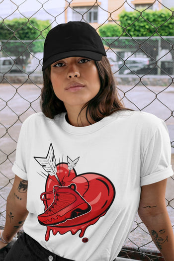 Jordan 9 Chile Red Sneaker Match Tees Mad In Love Sneaker Tees Jordan 9 Chile Red Sneaker Release Tees Unisex Shirts