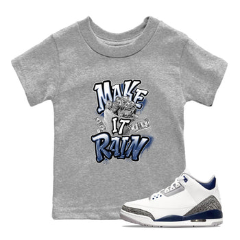 3s Midnight Navy shirt to match jordans Make It Rain sneaker tees Air Jordan 3 Midnight Navy SNRT sneaker release tees baby toddler Heather Grey 1 cotton Shirt