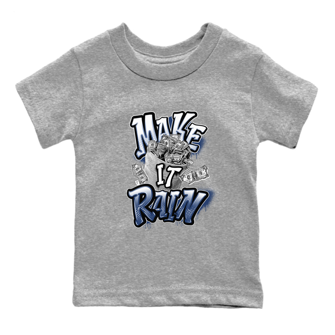 3s Midnight Navy shirt to match jordans Make It Rain sneaker tees Air Jordan 3 Midnight Navy SNRT sneaker release tees baby toddler Heather Grey 2 cotton Shirt