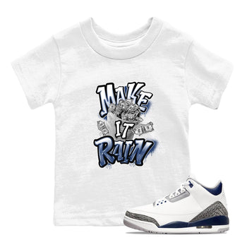 3s Midnight Navy shirt to match jordans Make It Rain sneaker tees Air Jordan 3 Midnight Navy SNRT sneaker release tees baby toddler White 1 cotton Shirt