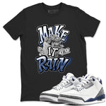 3s Midnight Navy shirt to match jordans Make It Rain sneaker tees Air Jordan 3 Midnight Navy SNRT Sneaker Release Tees unisex cotton Black 1 crew neck shirt