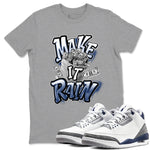 3s Midnight Navy shirt to match jordans Make It Rain sneaker tees Air Jordan 3 Midnight Navy SNRT Sneaker Release Tees unisex cotton Heather Grey 1 crew neck shirt