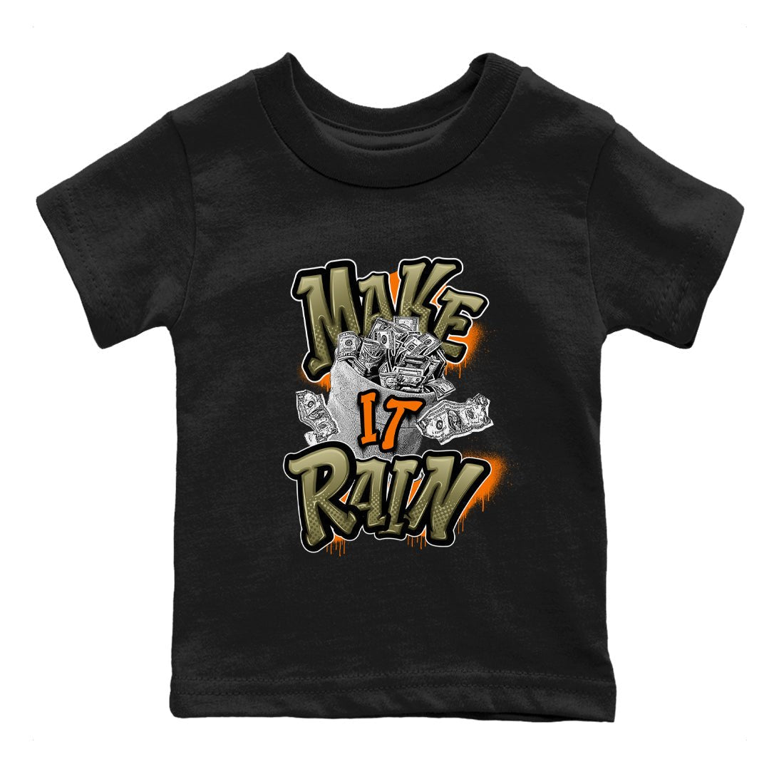 5s Olive shirt to match jordans Make It Rain sneaker tees Air Jordan 5 Olive SNRT sneaker release tees baby toddler Black 2 cotton Shirt