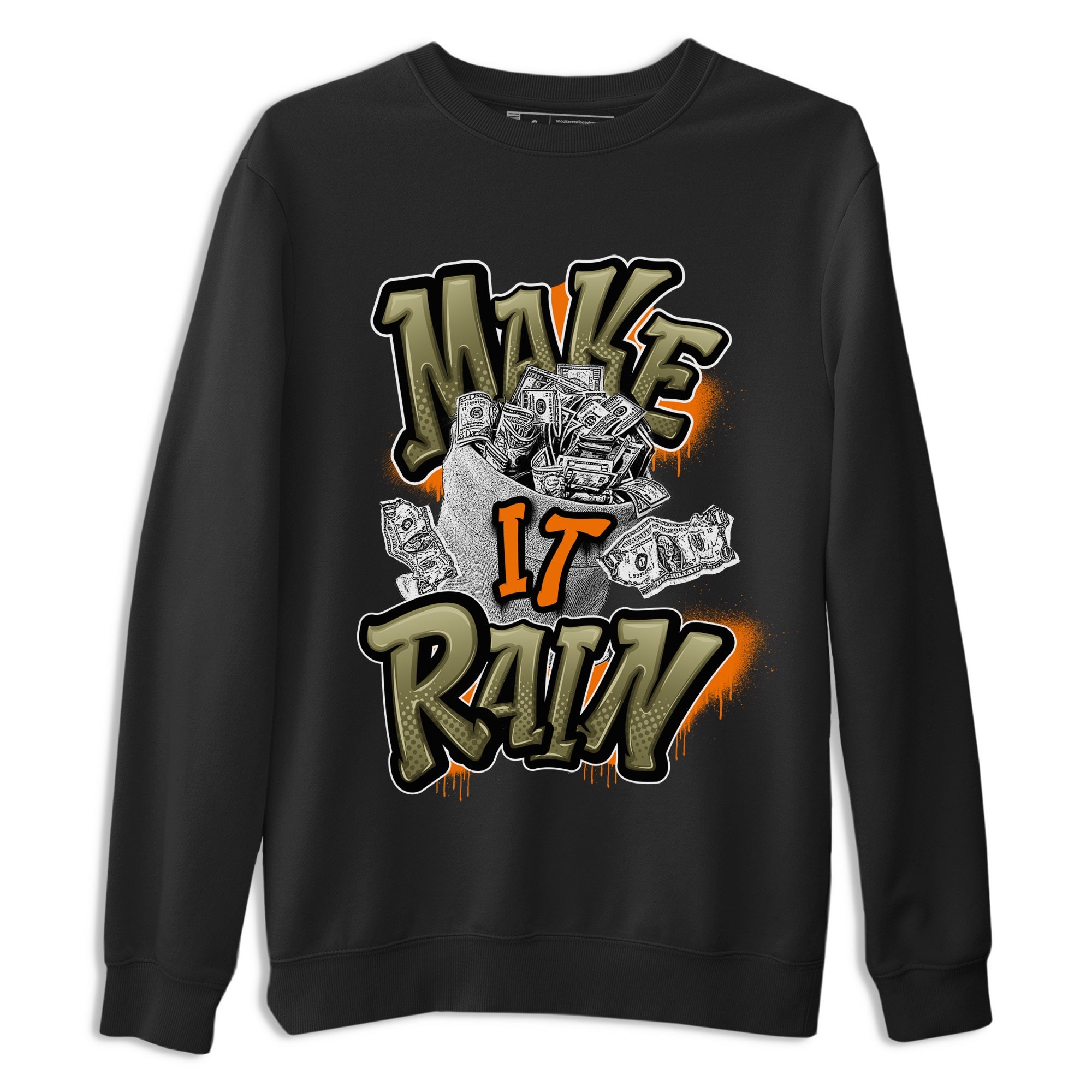 5s Olive shirt to match jordans Make It Rain sneaker tees Air Jordan 5 Olive SNRT Sneaker Release Tees unisex cotton Black 2 crew neck shirt
