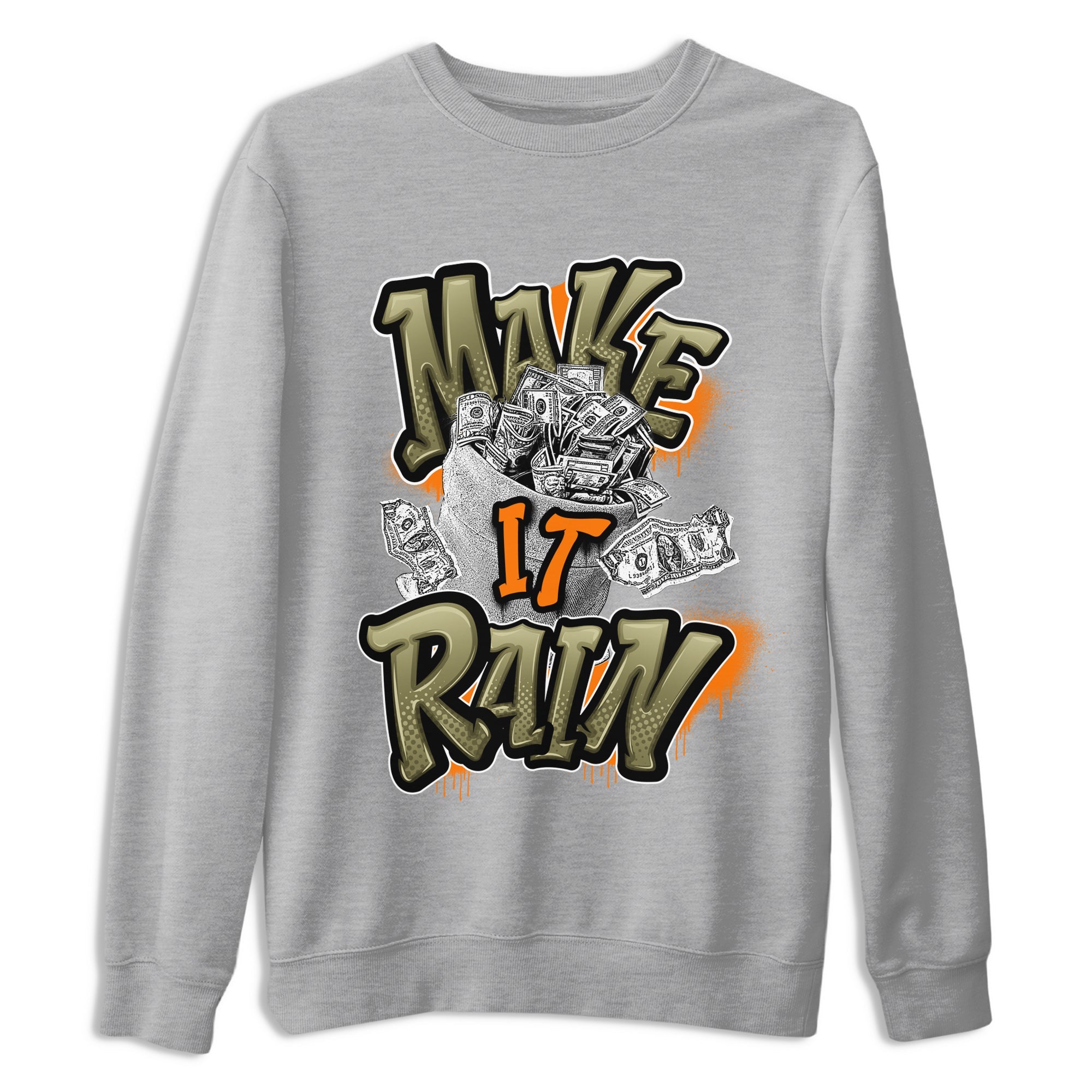 5s Olive shirt to match jordans Make It Rain sneaker tees Air Jordan 5 Olive SNRT Sneaker Release Tees unisex cotton Heather Grey 2 crew neck shirt