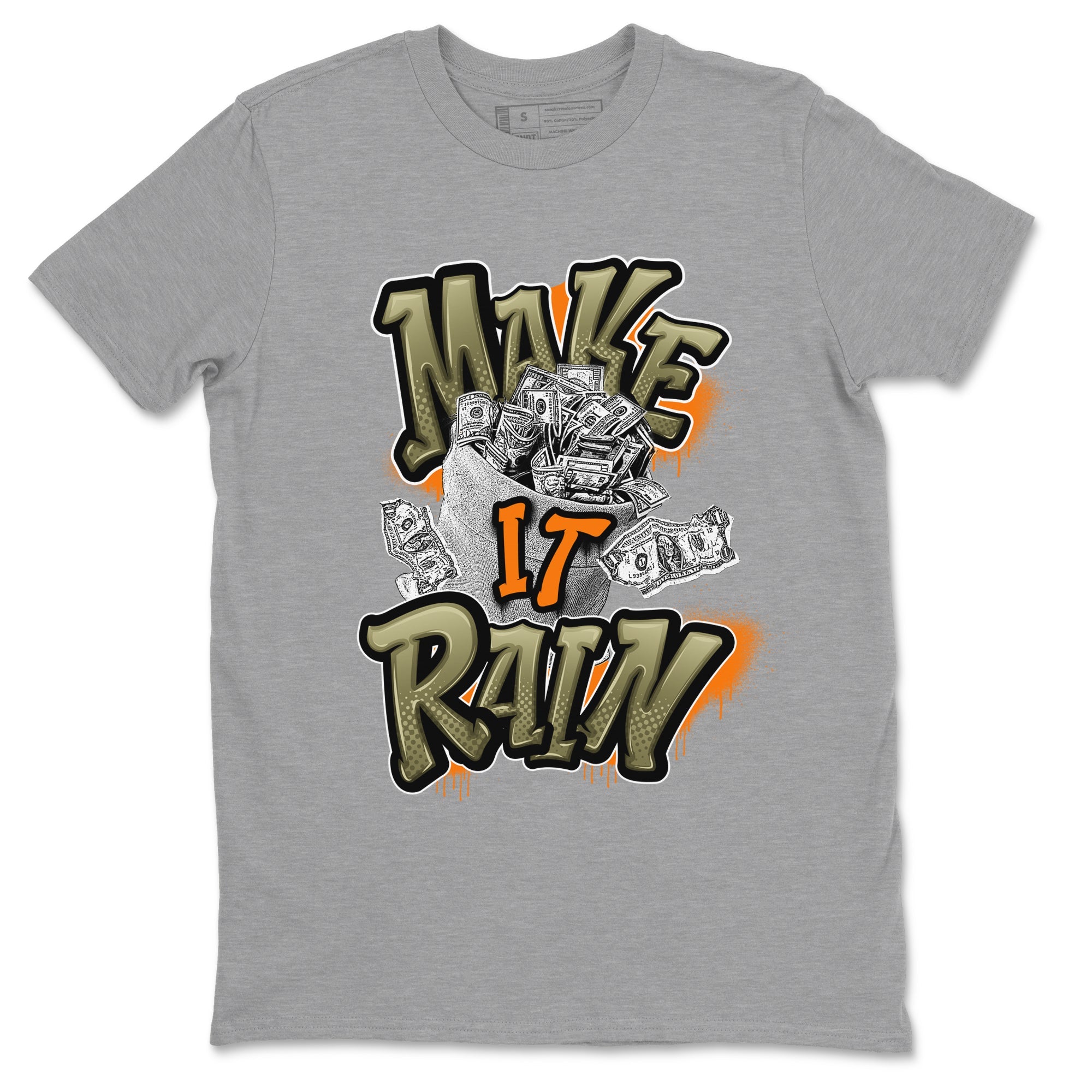 5s Olive shirt to match jordans Make It Rain sneaker tees Air Jordan 5 Olive SNRT Sneaker Release Tees unisex cotton Heather Grey 2 crew neck shirt