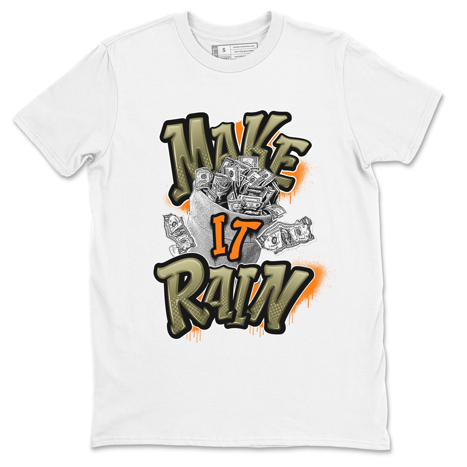 5s Olive shirt to match jordans Make It Rain sneaker tees Air Jordan 5 Olive SNRT Sneaker Release Tees unisex cotton White 2 crew neck shirt