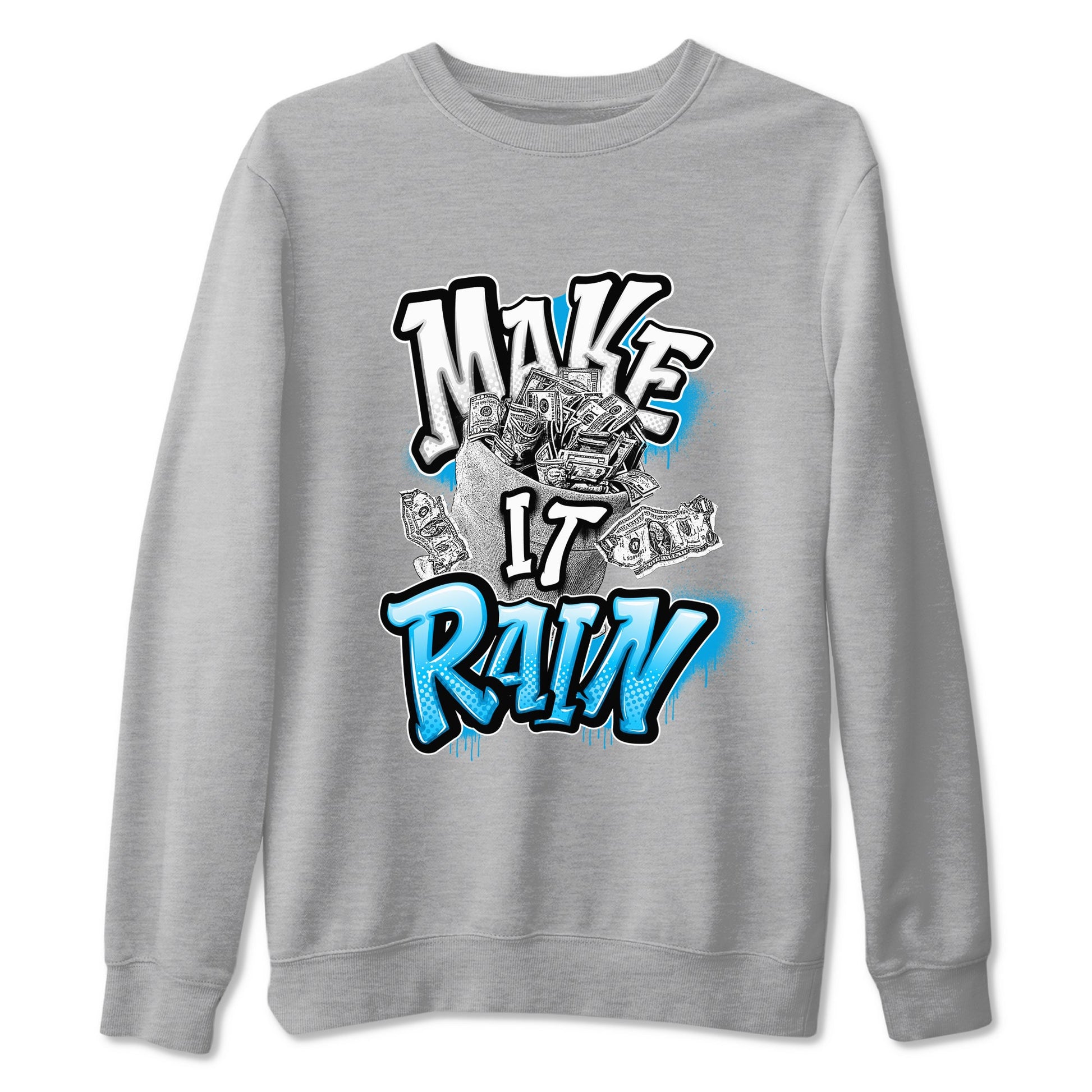 9s Powder Blue shirt to match jordans Make It Rain sneaker tees Air Jordan 9 Powder Blue SNRT Sneaker Release Tees unisex cotton Heather Grey 2 crew neck shirt