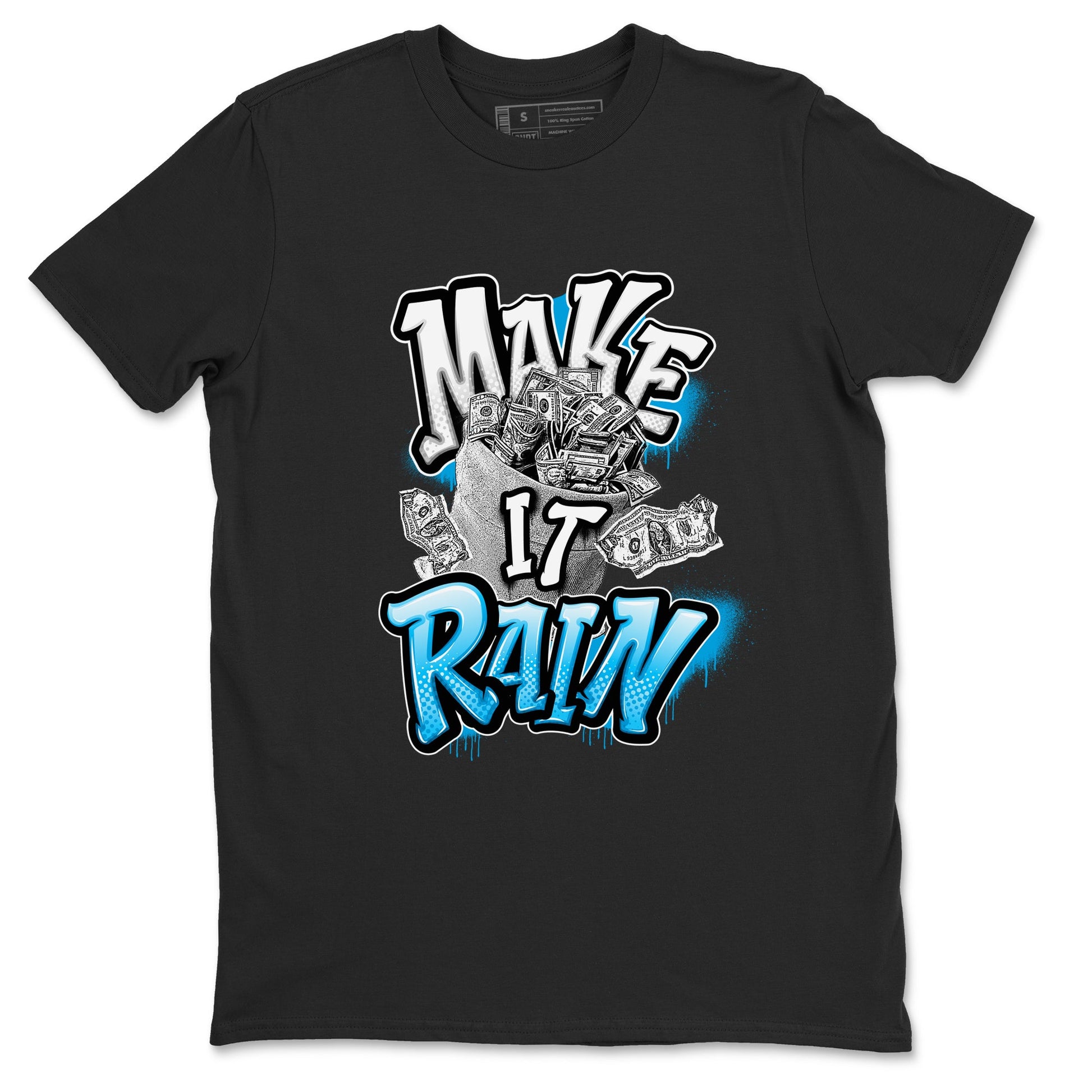 9s Powder Blue shirt to match jordans Make It Rain sneaker tees Air Jordan 9 Powder Blue SNRT Sneaker Release Tees unisex cotton Black 2 crew neck shirt