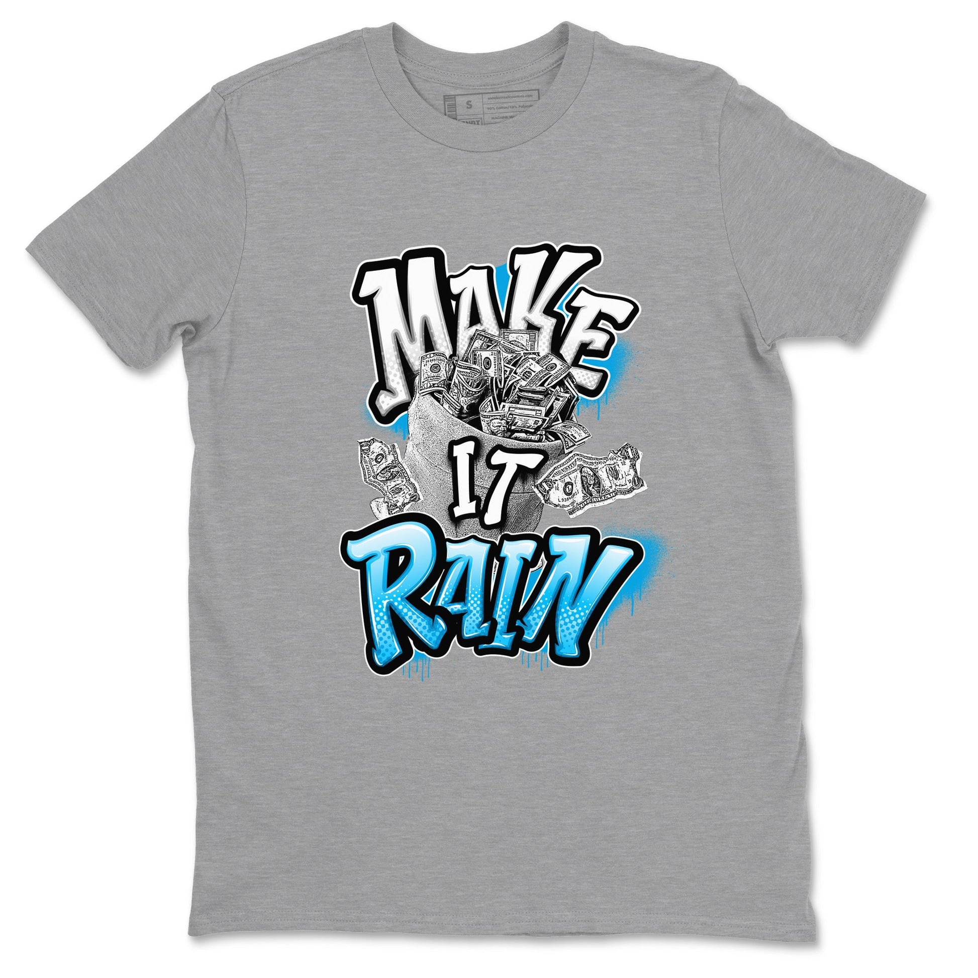 9s Powder Blue shirt to match jordans Make It Rain sneaker tees Air Jordan 9 Powder Blue SNRT Sneaker Release Tees unisex cotton Heather Grey 2 crew neck shirt