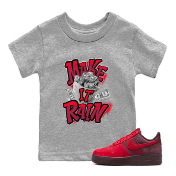 Air Force 1 Layers of Love shirt to match jordans Make It Rain Money sneaker tees af1 Layers of Love SNRT sneaker release tees baby toddler Heather Grey 1 cotton Shirt