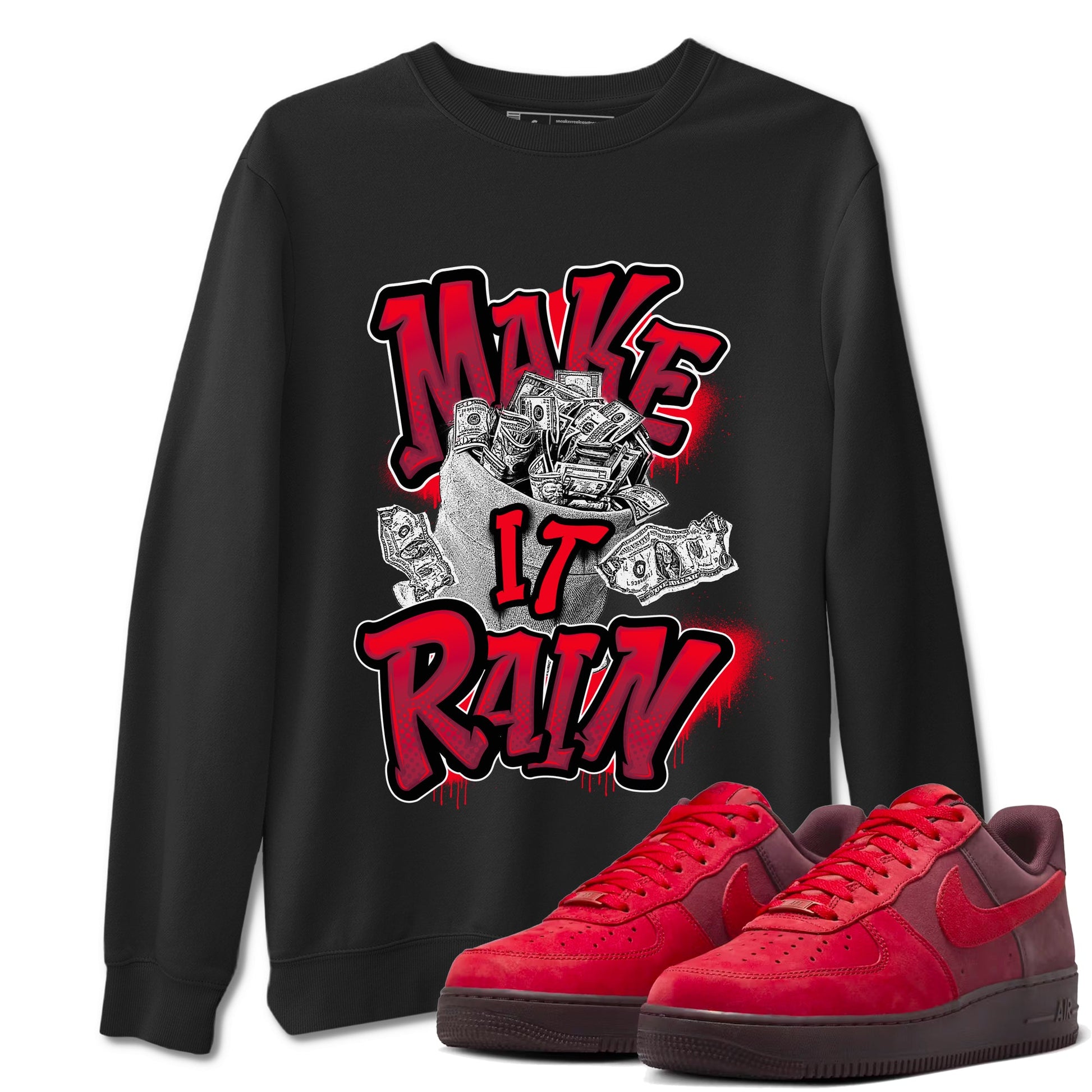 Air Force 1 Layers of Love shirt to match jordans Make It Rain Money sneaker tees af1 Layers of Love SNRT Sneaker Release Tees unisex cotton Black 1 crew neck shirt