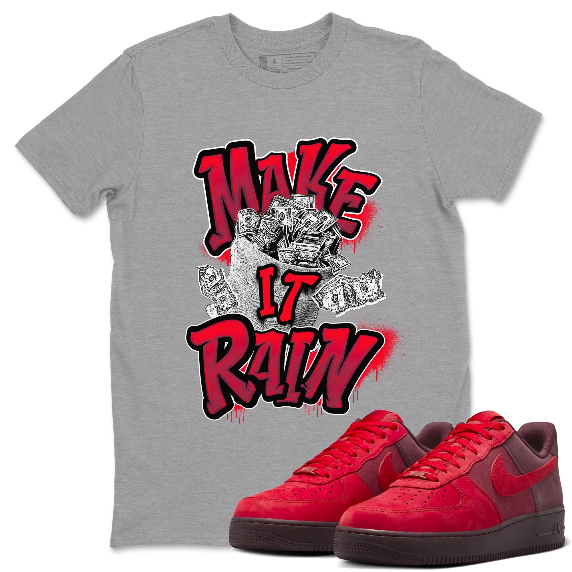 Air Force 1 Layers of Love shirt to match jordans Make It Rain Money sneaker tees af1 Layers of Love SNRT Sneaker Release Tees unisex cotton Heather Grey 1 crew neck shirt