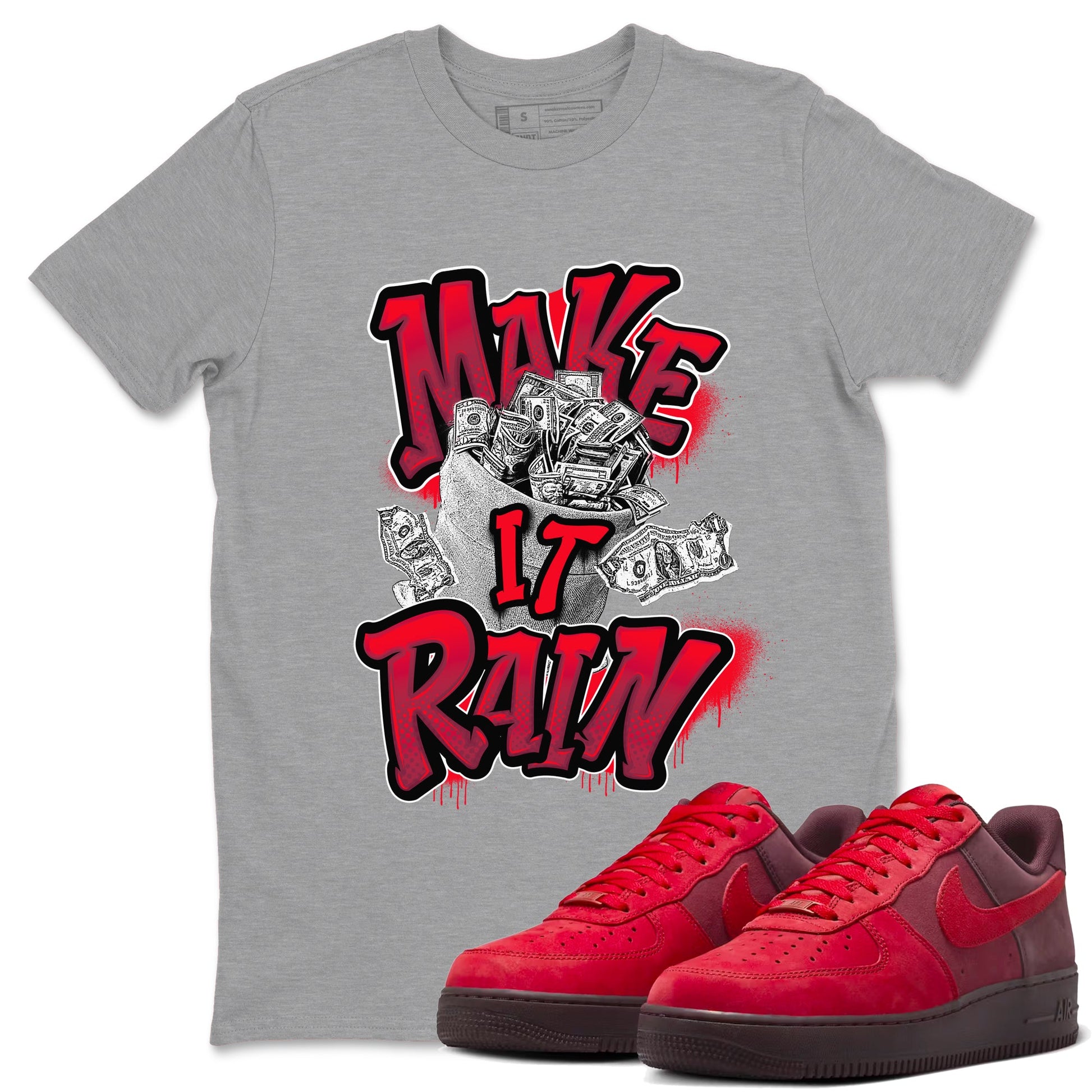 Air Force 1 Layers of Love shirt to match jordans Make It Rain Money sneaker tees af1 Layers of Love SNRT Sneaker Release Tees unisex cotton Heather Grey 1 crew neck shirt