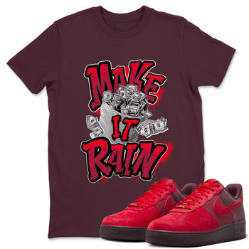 Air Force 1 Layers of Love shirt to match jordans Make It Rain Money sneaker tees af1 Layers of Love SNRT Sneaker Release Tees unisex cotton Maroon 1 crew neck shirt