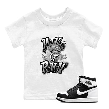 1s Black White shirt to match jordans Make It Rain Money sneaker tees Air Jordan 1 High OG Black White SNRT sneaker release tees baby toddler White 1 cotton Shirt