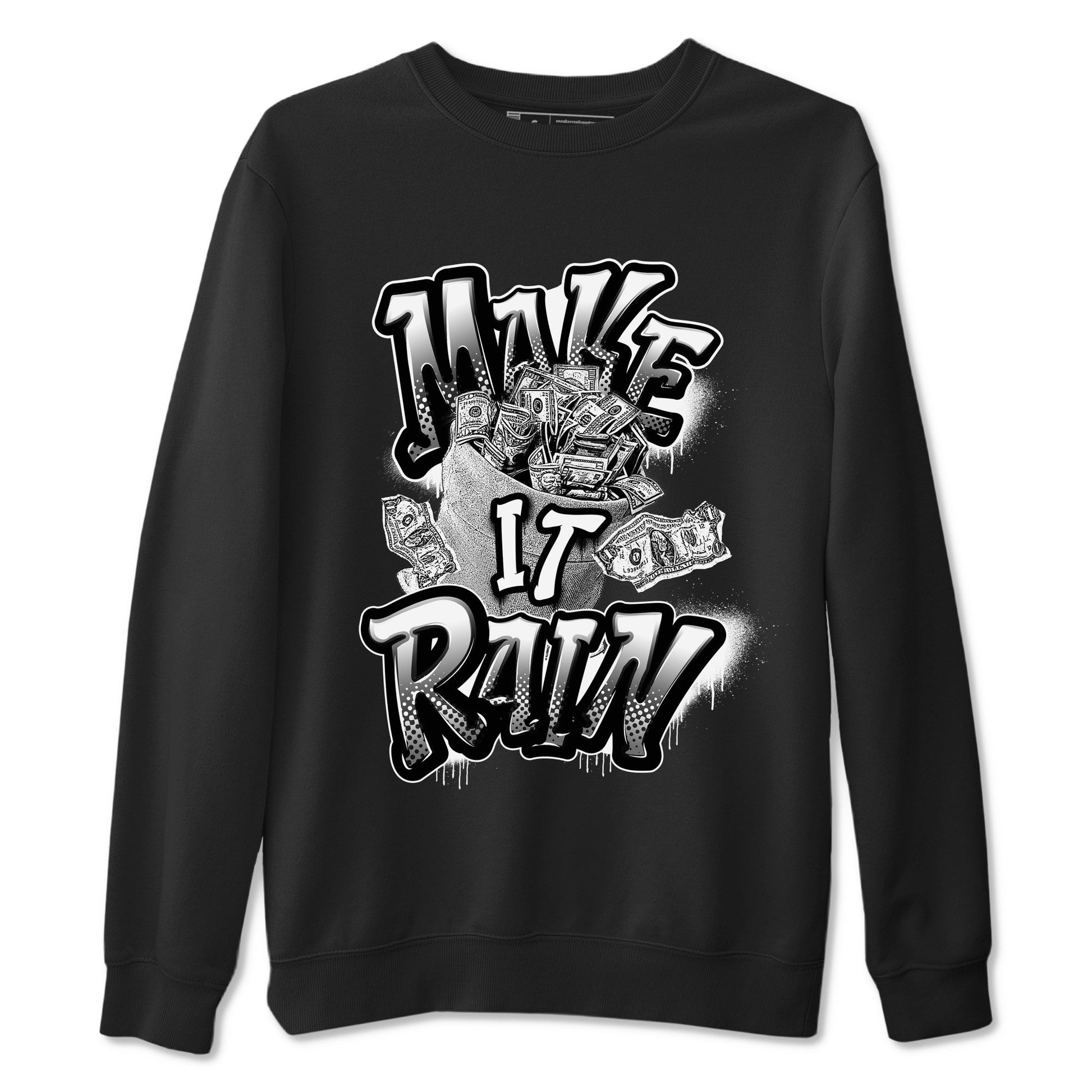 1s Black White shirt to match jordans Make It Rain Money sneaker tees Air Jordan 1 High OG Black White SNRT Sneaker Release Tees unisex cotton Black 2 crew neck shirt