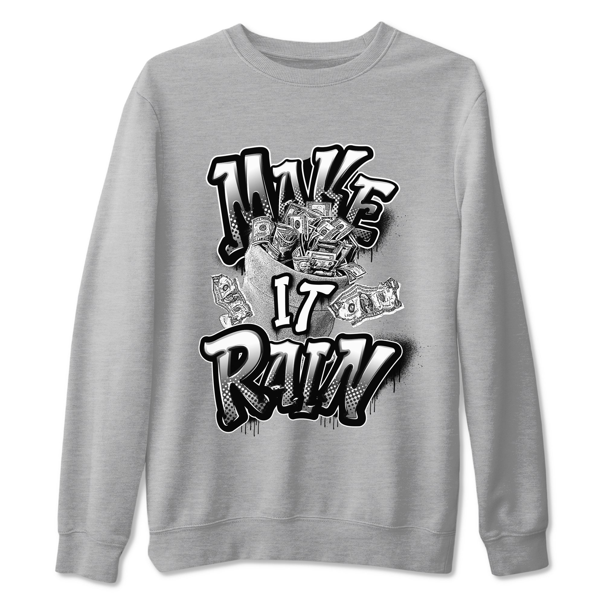 1s Black White shirt to match jordans Make It Rain Money sneaker tees Air Jordan 1 High OG Black White SNRT Sneaker Release Tees unisex cotton Heather Grey 2 crew neck shirt