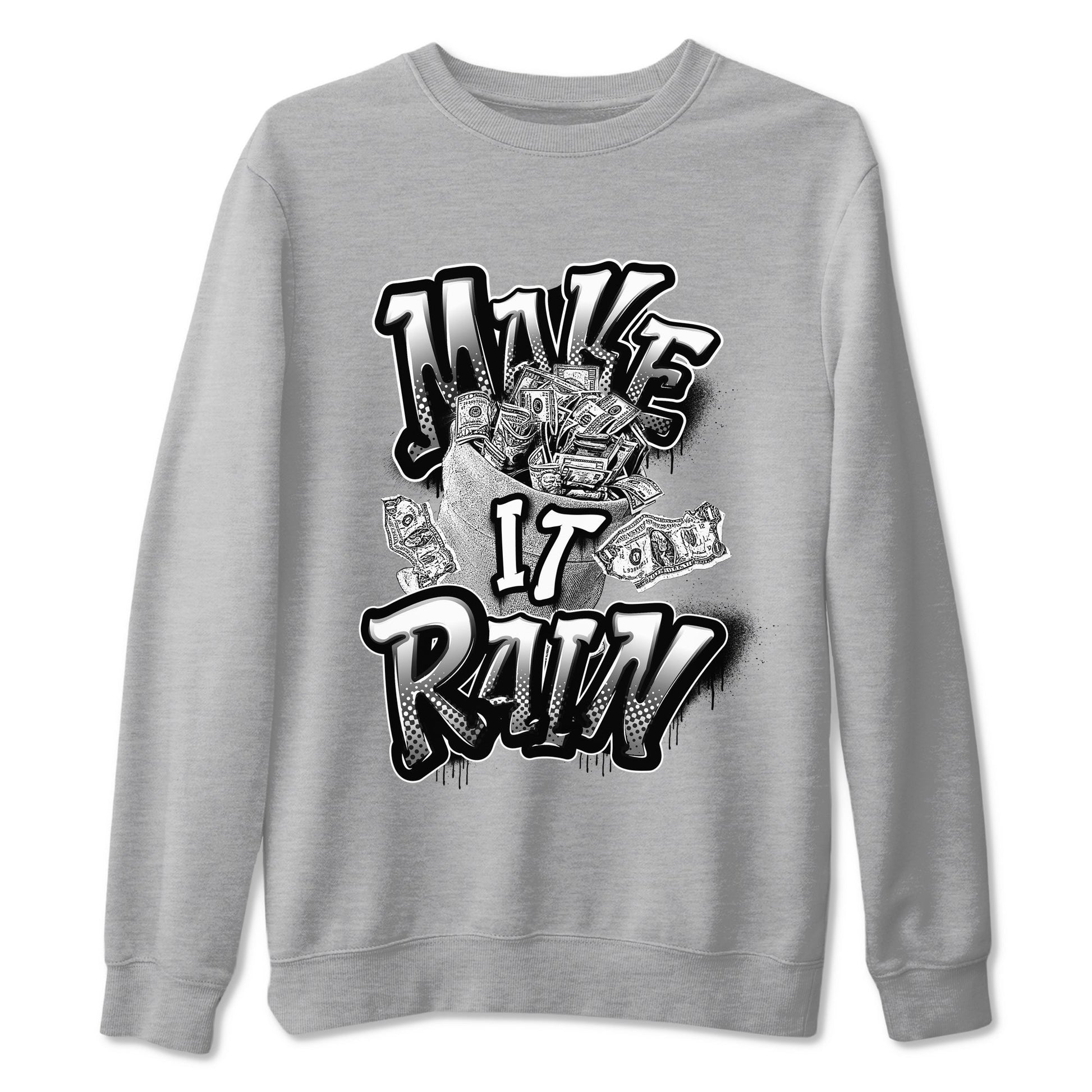 1s Black White shirt to match jordans Make It Rain Money sneaker tees Air Jordan 1 High OG Black White SNRT Sneaker Release Tees unisex cotton Heather Grey 2 crew neck shirt