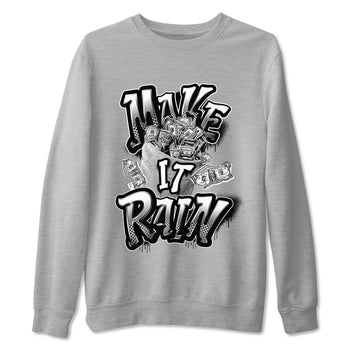 1s Black White shirt to match jordans Make It Rain Money sneaker tees Air Jordan 1 High OG Black White SNRT Sneaker Release Tees unisex cotton Heather Grey 2 crew neck shirt