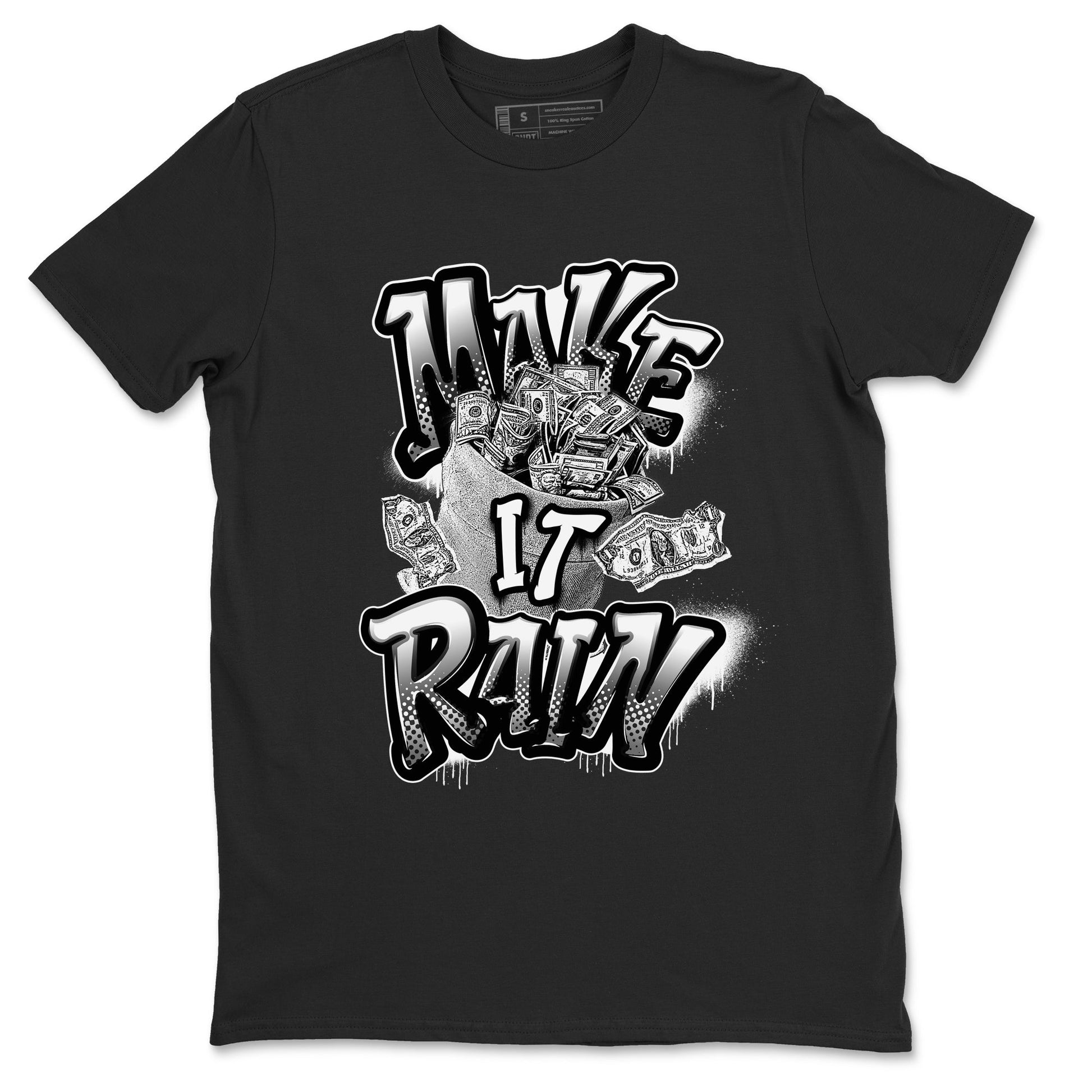 1s Black White shirt to match jordans Make It Rain Money sneaker tees Air Jordan 1 High OG Black White SNRT Sneaker Release Tees unisex cotton Black 2 crew neck shirt