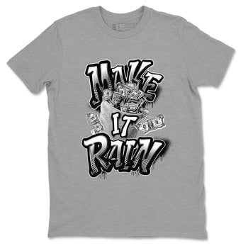 1s Black White shirt to match jordans Make It Rain Money sneaker tees Air Jordan 1 High OG Black White SNRT Sneaker Release Tees unisex cotton Heather Grey 2 crew neck shirt