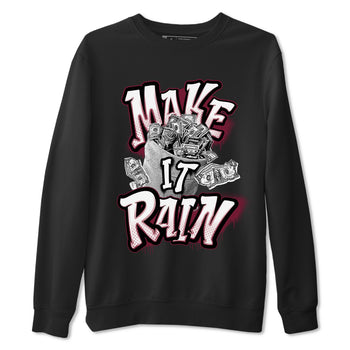 Air Jordan 1 Metalic Burgundy shirt to match jordans Make It Rain Money sneaker tees AJ1 Metalic Burgundy SNRT Sneaker Release Tees unisex cotton Black 2 crew neck shirt