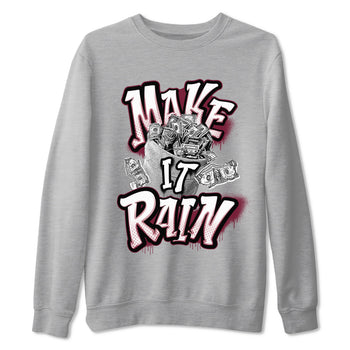 Air Jordan 1 Metalic Burgundy shirt to match jordans Make It Rain Money sneaker tees AJ1 Metalic Burgundy SNRT Sneaker Release Tees unisex cotton Heather Grey 2 crew neck shirt
