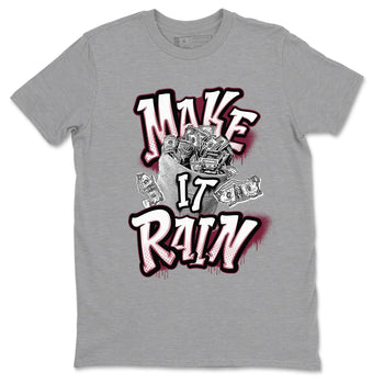 Air Jordan 1 Metalic Burgundy shirt to match jordans Make It Rain Money sneaker tees AJ1 Metalic Burgundy SNRT Sneaker Release Tees unisex cotton Heather Grey 2 crew neck shirt