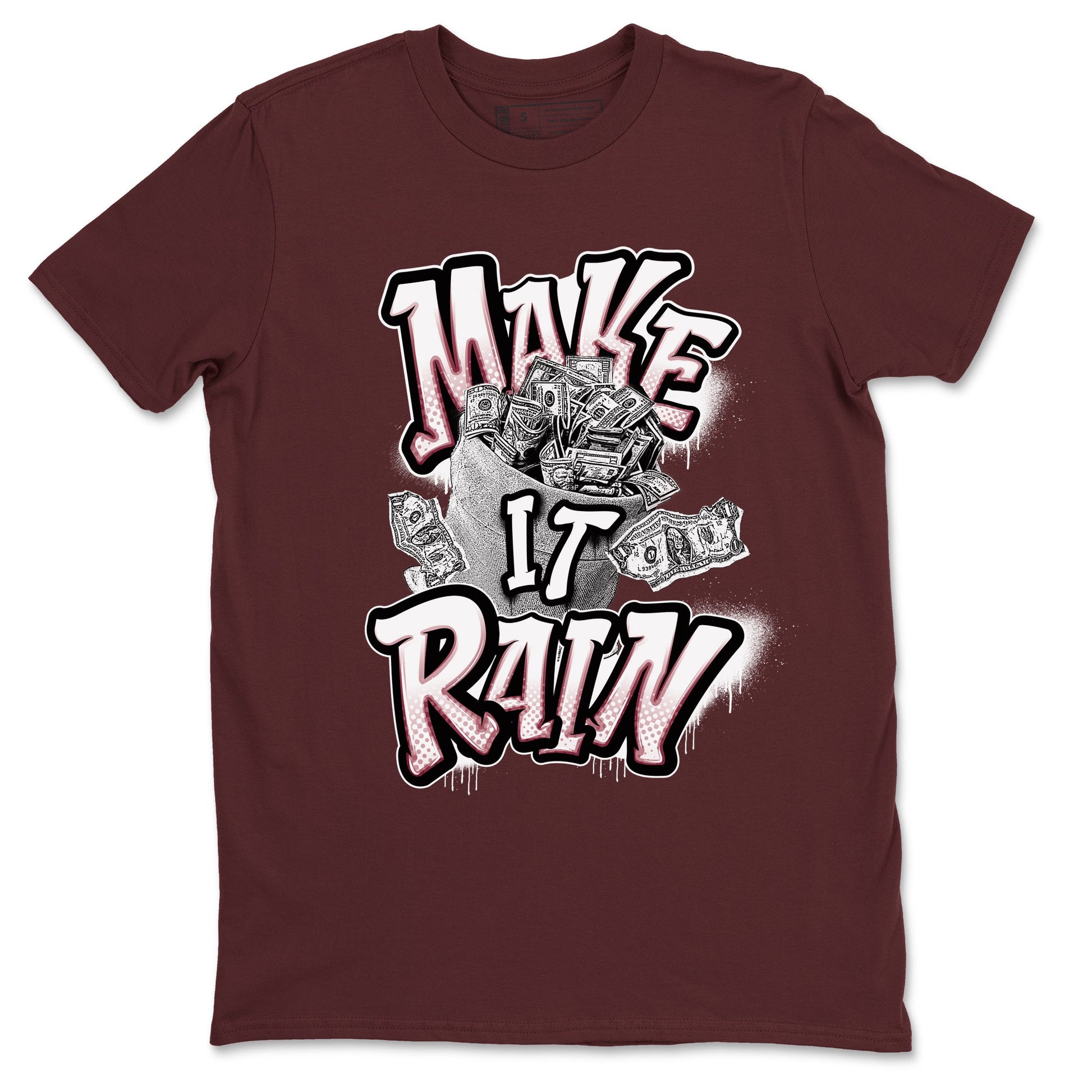 Air Jordan 1 Metalic Burgundy shirt to match jordans Make It Rain Money sneaker tees AJ1 Metalic Burgundy SNRT Sneaker Release Tees unisex cotton Maroon 2 crew neck shirt