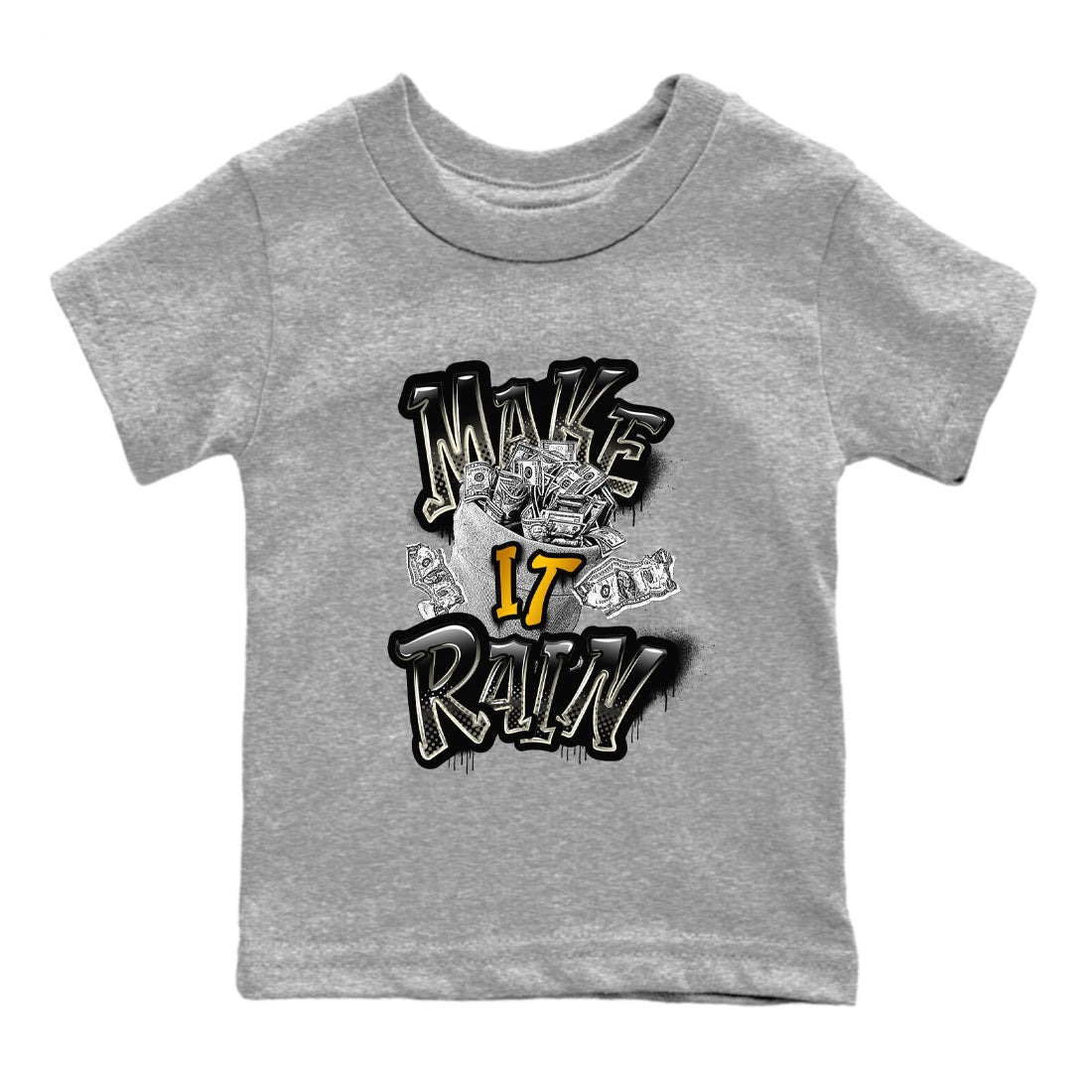 Air Jordan 11 Gratitude shirt to match jordans Make It Rain Money sneaker tees AJ11 Gratitude SNRT sneaker release tees baby toddler Heather Grey 2 cotton Shirt