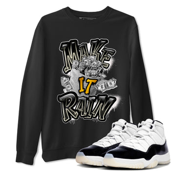 Air Jordan 11 Gratitude shirt to match jordans Make It Rain Money sneaker tees AJ11 Gratitude SNRT Sneaker Release Tees unisex cotton Black 1 crew neck shirt