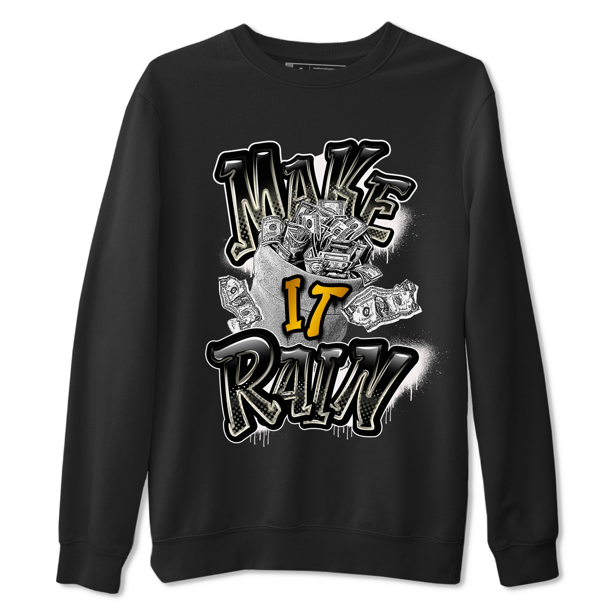 Air Jordan 11 Gratitude shirt to match jordans Make It Rain Money sneaker tees AJ11 Gratitude SNRT Sneaker Release Tees unisex cotton Black 2 crew neck shirt