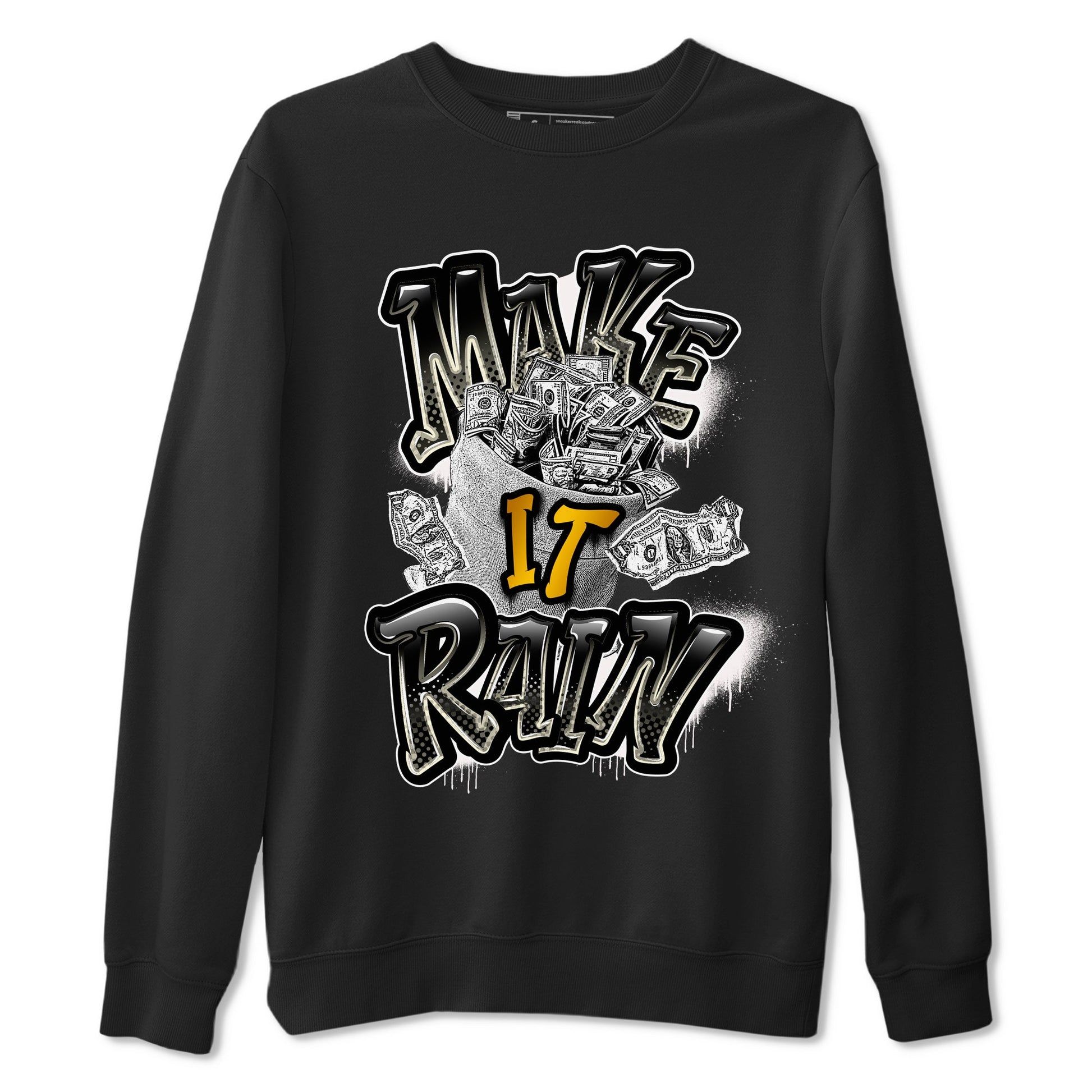 Air Jordan 11 Gratitude shirt to match jordans Make It Rain Money sneaker tees AJ11 Gratitude SNRT Sneaker Release Tees unisex cotton Black 2 crew neck shirt