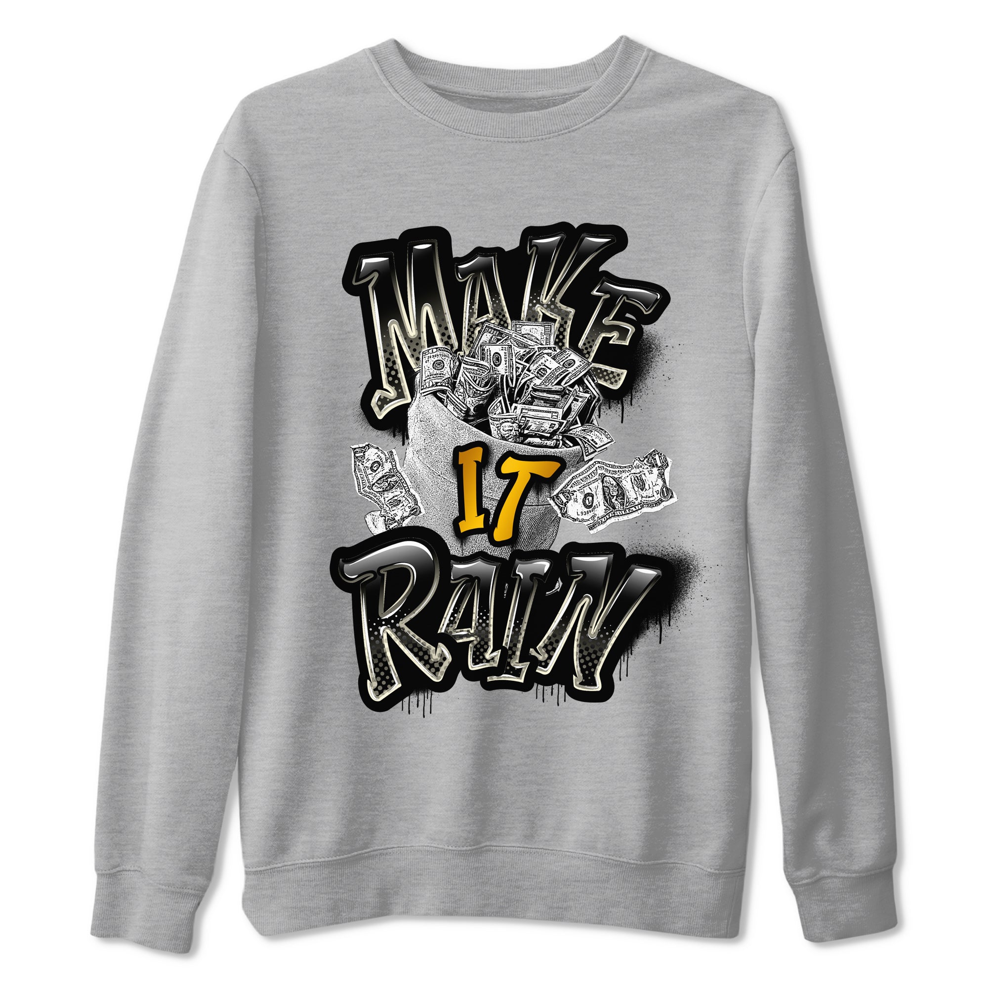 Air Jordan 11 Gratitude shirt to match jordans Make It Rain Money sneaker tees AJ11 Gratitude SNRT Sneaker Release Tees unisex cotton Heather Grey 2 crew neck shirt