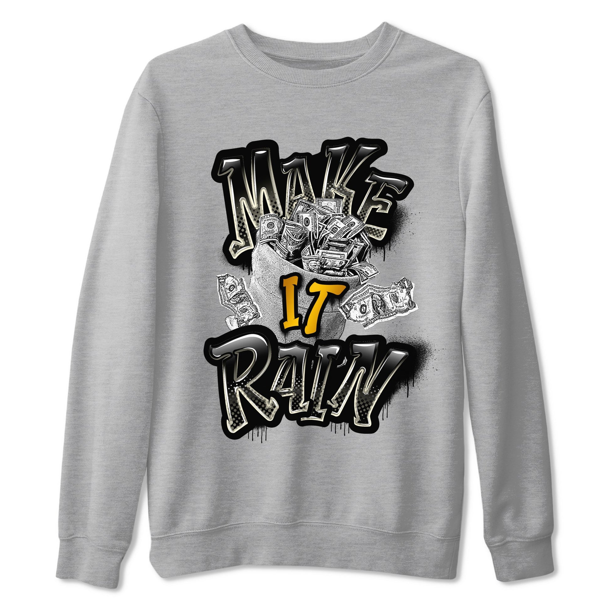 Air Jordan 11 Gratitude shirt to match jordans Make It Rain Money sneaker tees AJ11 Gratitude SNRT Sneaker Release Tees unisex cotton Heather Grey 2 crew neck shirt
