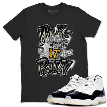 Air Jordan 11 Gratitude shirt to match jordans Make It Rain Money sneaker tees AJ11 Gratitude SNRT Sneaker Release Tees unisex cotton Black 1 crew neck shirt